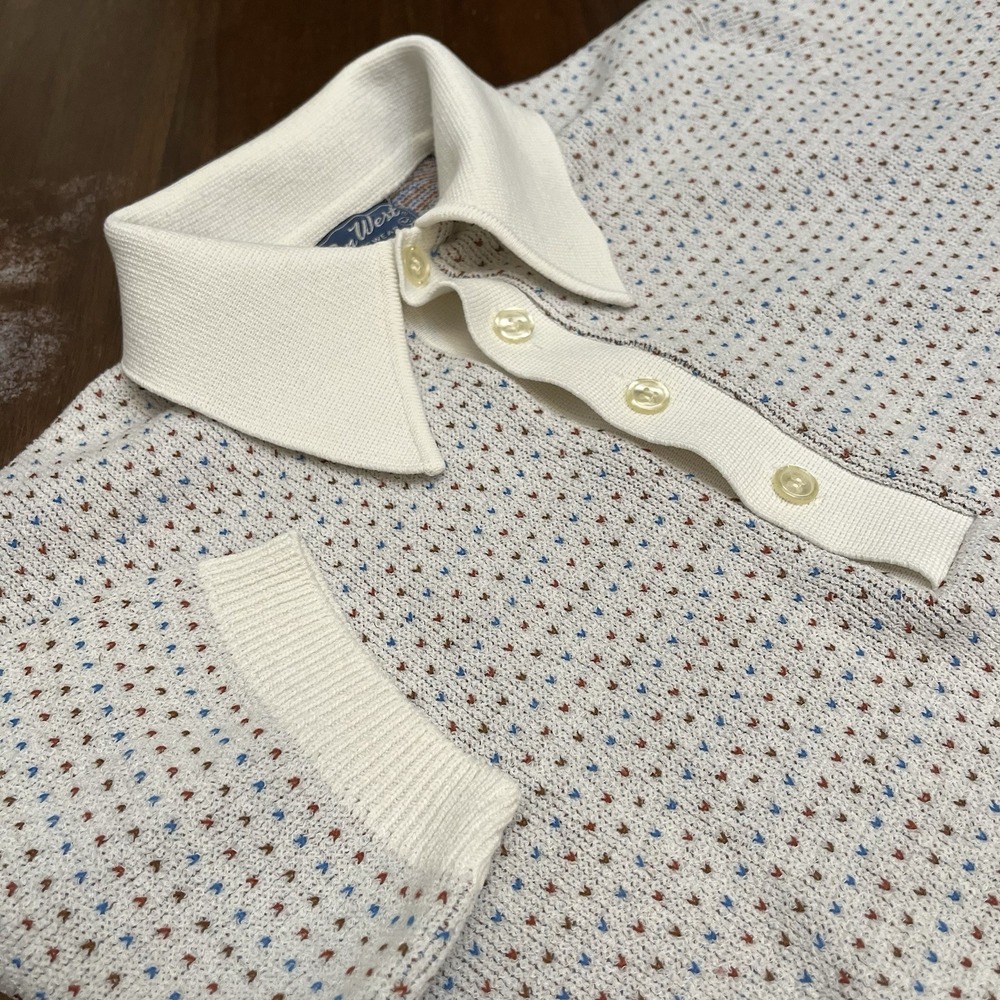 Pendleton Pen West Blue Red Polka Dot Polo M Rockabilly Vintage 1960s